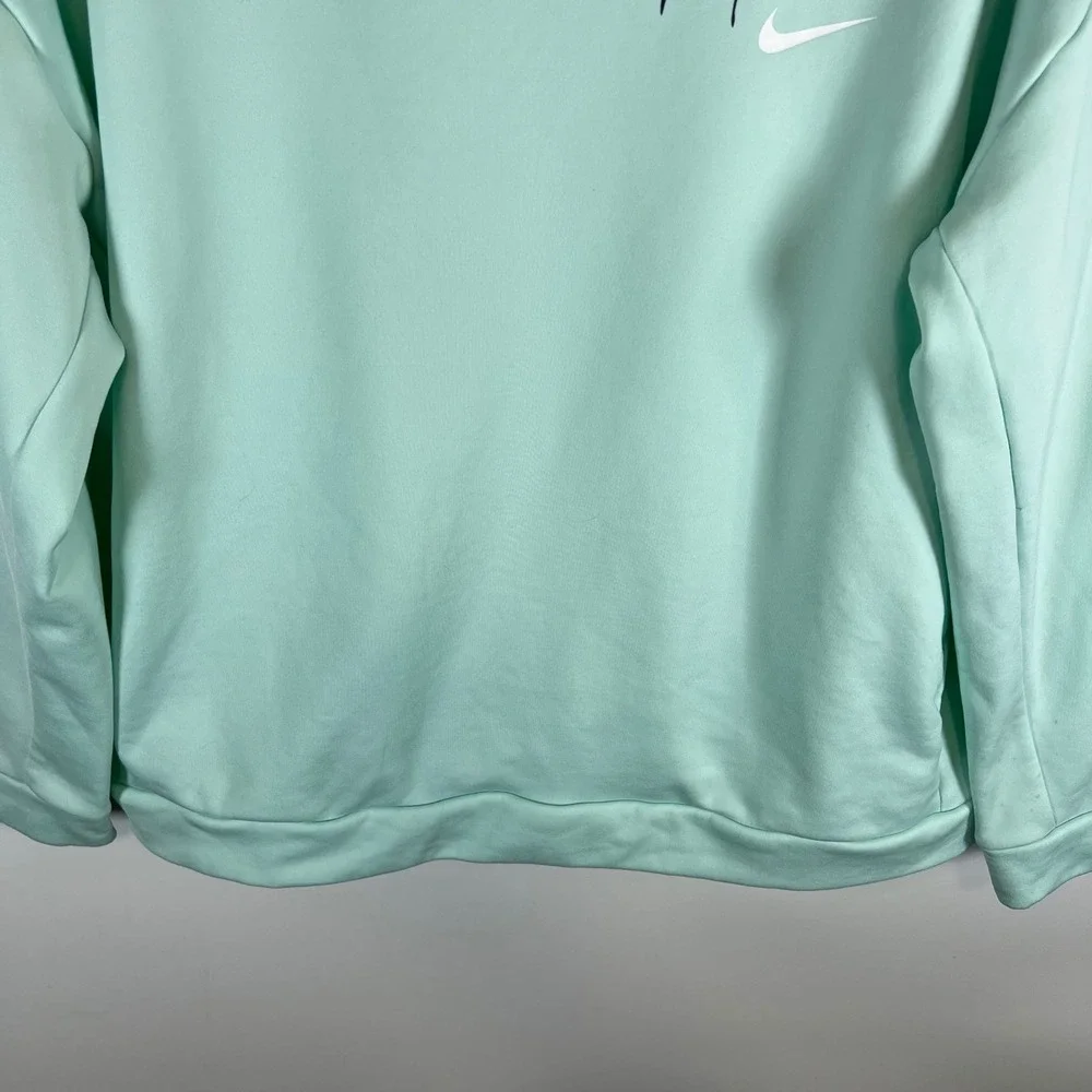 Nike Womens Just Do It Script Logo Sweatshirt Mint‎ Green Drop Shoulder Large
